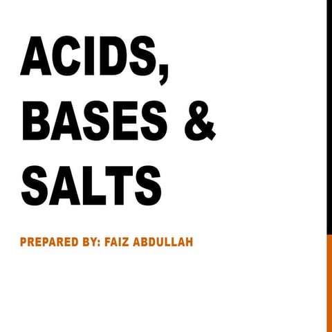 Acids, Bases and Salts (Chemistry 'O' level)