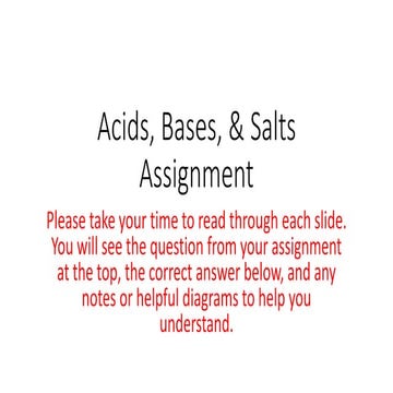 Acids bases salts assignment notes