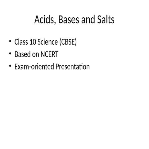 Comprehensive Guide to Acids, Bases, Salts and pH for Class 10 Science ...