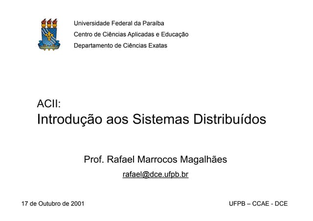 ACII - SL07 - Introducao aos sistemas distribuidos