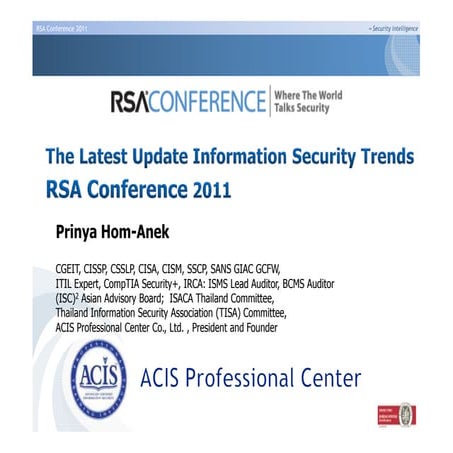 Presentation : CIO challenges by AJ.Prinya ในงานสัมมนาผู้บริหารไอที เมื่อวันท...