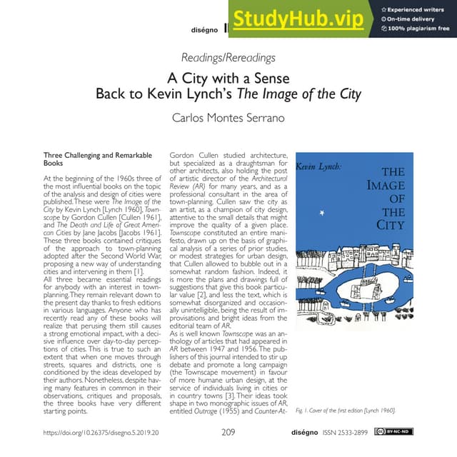 A City With A Sense. Back To Kevin Lynch S The Image Of The City
