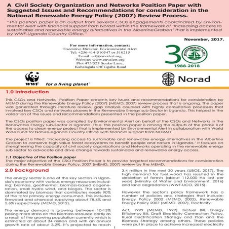 A Civil Society Organization and Networks Position Paper with Suggested Issue...