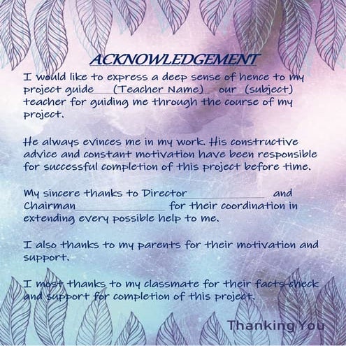 acknowledgment format for projects | DOCX