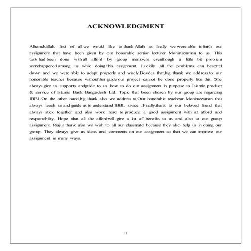 Acknowledgment by mahmudul hasan for any assignment