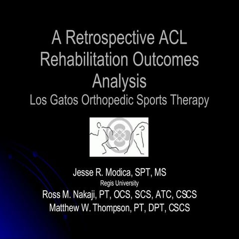 ACL Allograft Reconstruction Outcomes Presentation