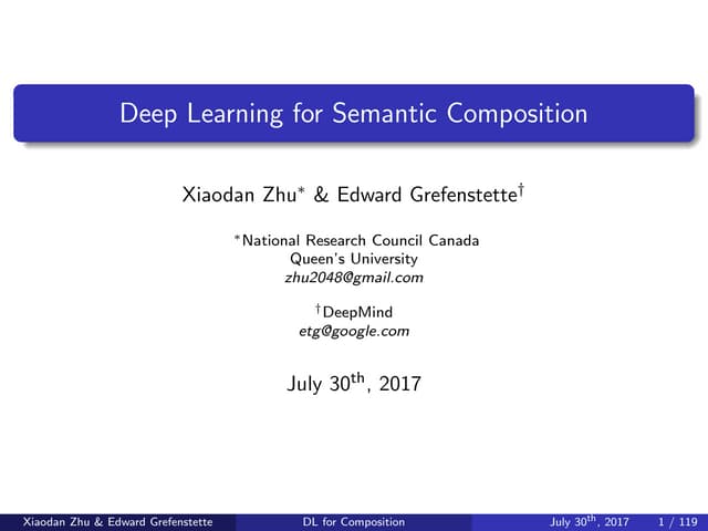 Deep Learning for Semantic Composition