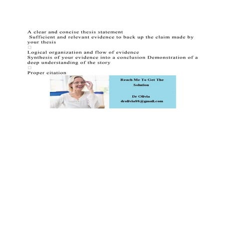A clear and concise thesis statement Sufficient and relevant evi.docx