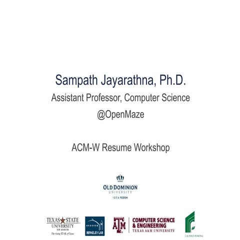 ODU ACM-W Resume Workshop