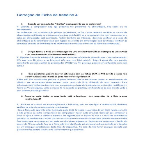 correção Ficha 4,5,6,e 7