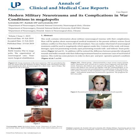 Modern Military Neurotrauma and its Complications in War Conditions in megalopolis