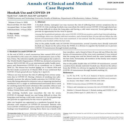 Hookah Use and COVID-19