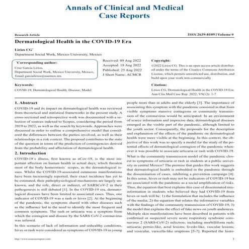 Dermatological health in the COVID-19 era | PDF