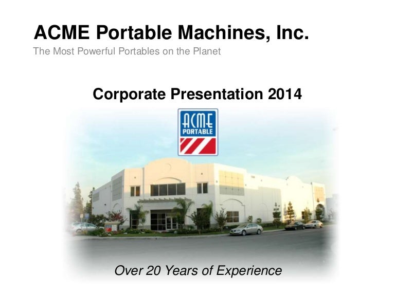 Acme company presentation_2014