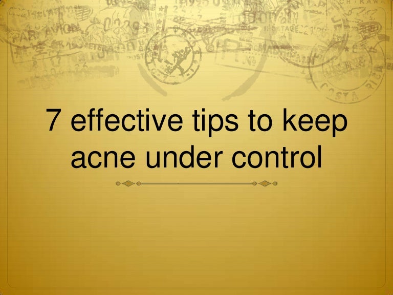 acne control tips