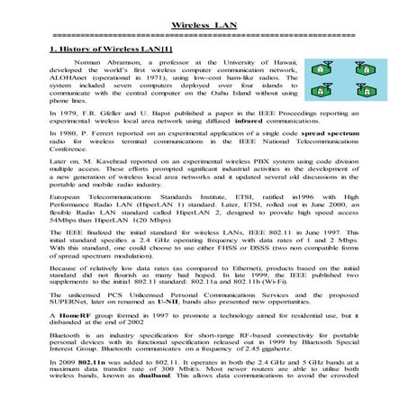 Wireless LANs and Mobile Networks