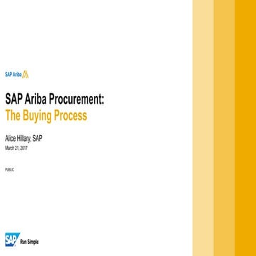 SAP Ariba Procurement: The Buying Process