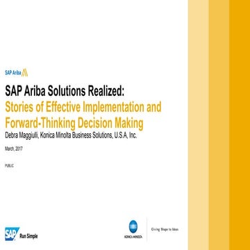 SAP Ariba Solutions Realized: Stories of Effective Implementation and Forward...