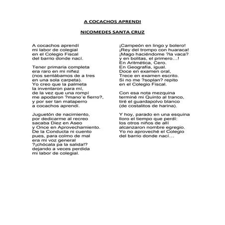 A cocachos aprendi