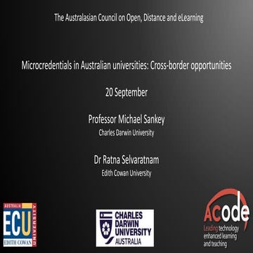 Microcredentials in Australian universities: Cross-border opportunities