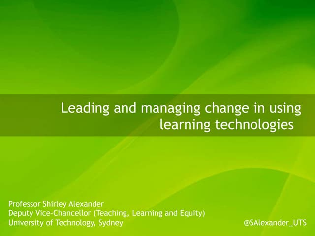 2013 ACODE Learning Technologies Leadership Institute presentation