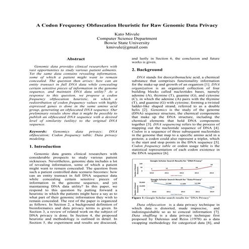 A Codon Frequency Obfuscation Heuristic for Raw Genomic Data Privacy