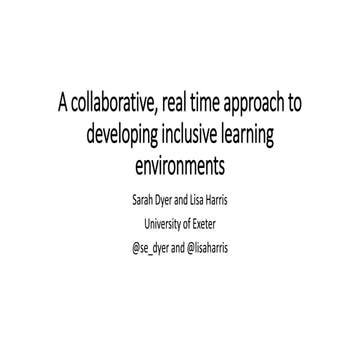 Developing inclusive learning environments