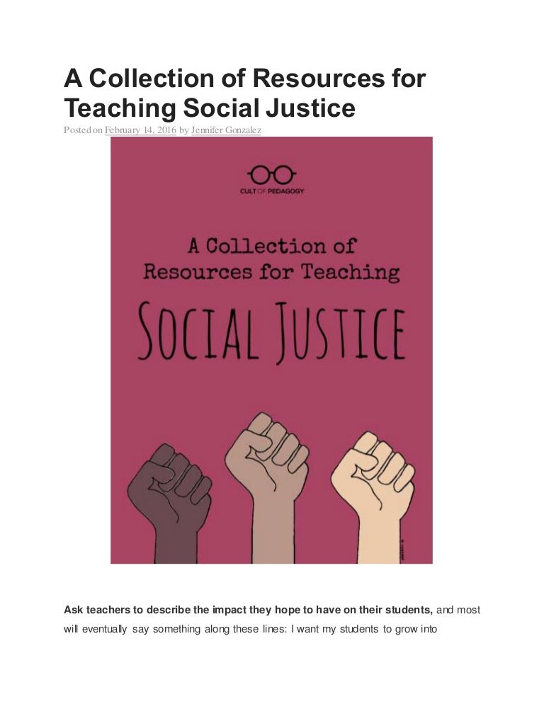 A collection of resources for teaching social justice