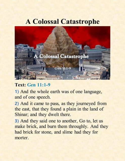 Tower of Babel (Genesis 11:1-9) Bible Study | PDF