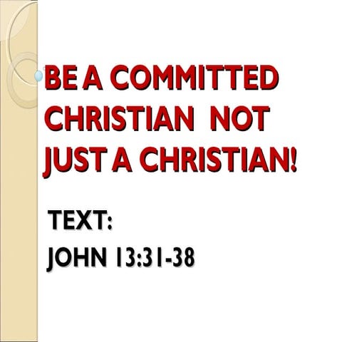 Be a Committed Christian