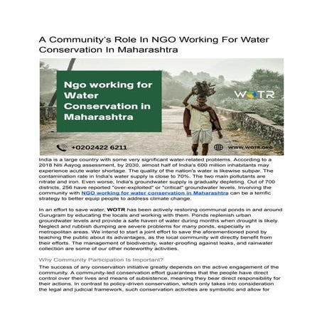 A Community’s Role In NGO Working For Water Conservation In Maharashtra.pdf