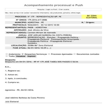 Determinação Judicial - Propaganda EleitoralAntecipada