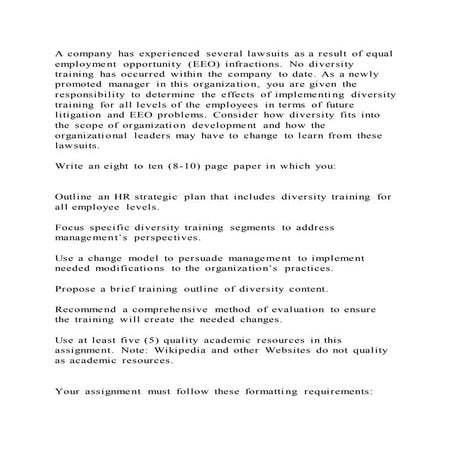 A company has experienced several lawsuits as a result of equal empl