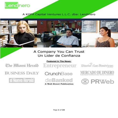 Lendinero is a Company You Can Trust; Lendinero es de Confianza