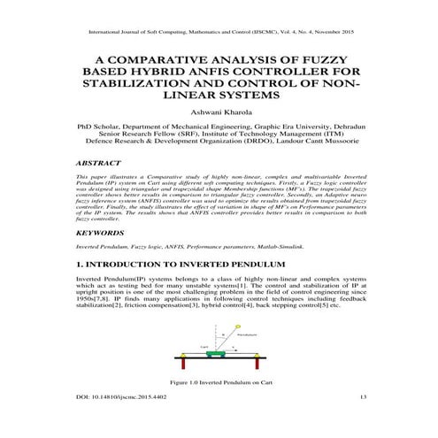 Adaptive Neuro-Fuzzy Control Approach for a Single Inverted Pendulum ...