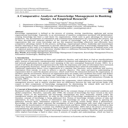 A comparative analysis of knowledge management in banking sector  an empirica...