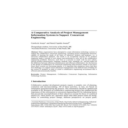 A Comparative Analysis of Project Management Information Systems to Support C...