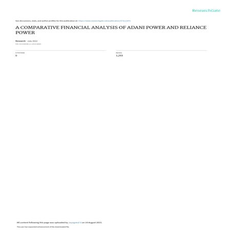 Project Report on Financial Analysis by Nirbhay Kumar, MBA - 3rd Sem ...