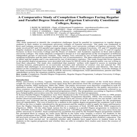 A comparative study of completion challenges facing regular and ...