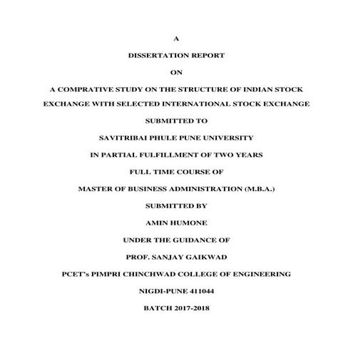 A comparative study of structure of indian stock exchange and selected intern...