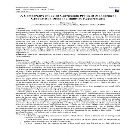 A Study on Identification of the Employability Skills Level among Arts ...