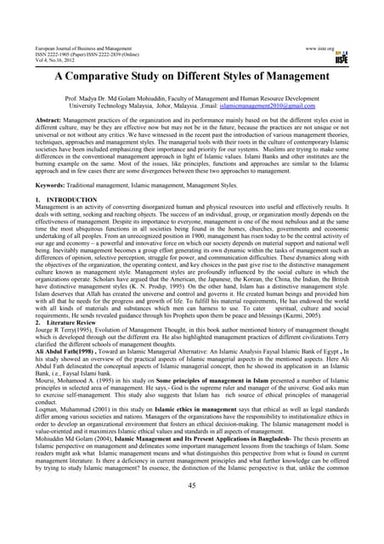 A comparative study on different styles of management