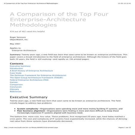 A comparison of the top four enterprise architecture methodologies