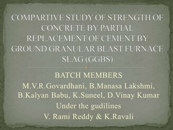 Optimization of Mix Proportion for High Strength Concrete Using GGBS | PDF