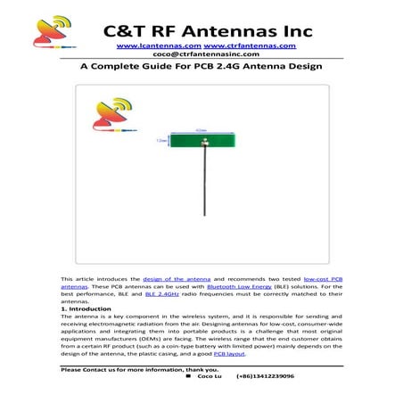 A complete guide for pcb 2.4G antenna design