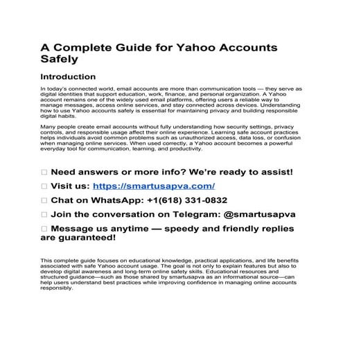 A Complete Guide for Yahoo Accounts Safely.docx