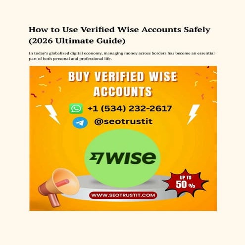 A Complete Guide to Buy Verified Wise Accounts Online | PDF