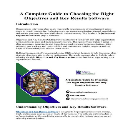 A Complete Guide to Choosing the Right Objectives and Key Results ...