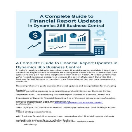 A Complete Guide to Financial Report Updates in Dynamics 365 Business Central