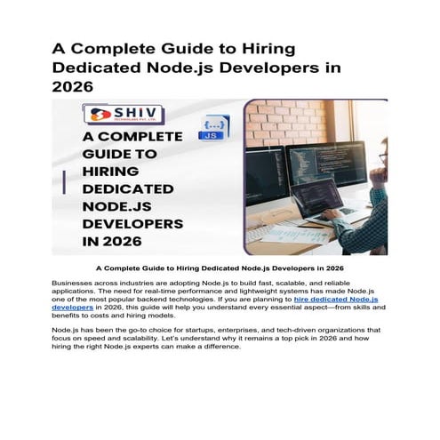 Steps to Hire Dedicated Node.js Developers in 2026